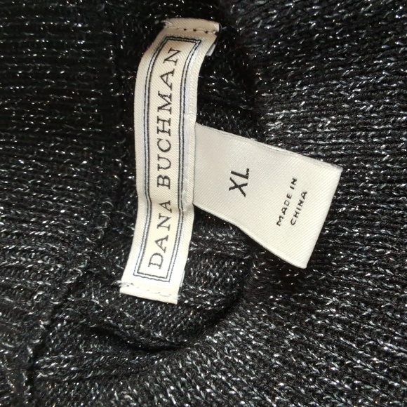 Black Metallic Mock Neck Vintage Sweater Office Wear Business Casual Meeting Top - Picture 2 of 16